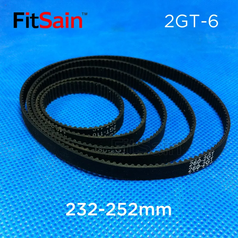 Резиновая лента FitSain -- 2GT 232-252 мм ширина 6 зубчатая GT2 Ленточный привод кольцо с