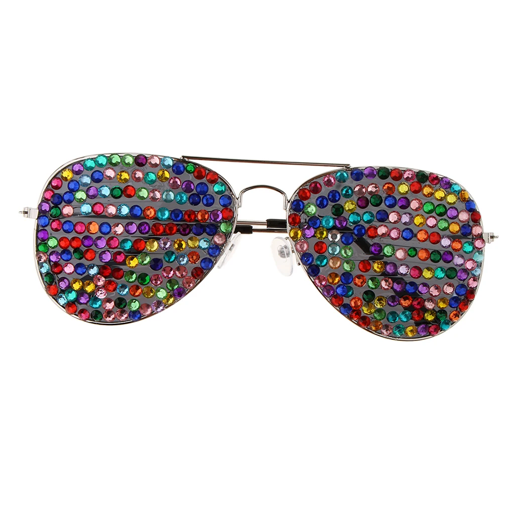 Adults Full Diamante Metal Eyeglasses Funny Stylish Party Glasses Photo Props Decoration Accessory