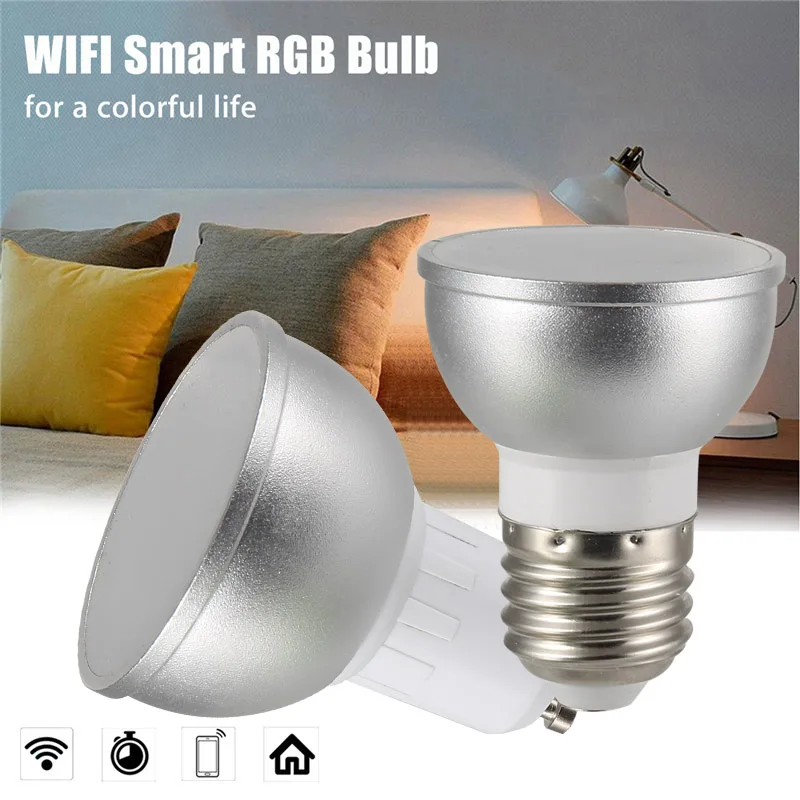 

Dimmable Wi-Fi Smart LED Light Bulb Timer RGB Color for Amazon Alexa Google Assistant AI88