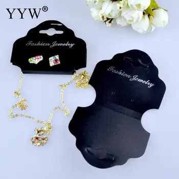 

Black earring & necklace Kraft Paper Jewelry Set Display Card 70x130mm 100PCs/Lot Jewelry Price Tags