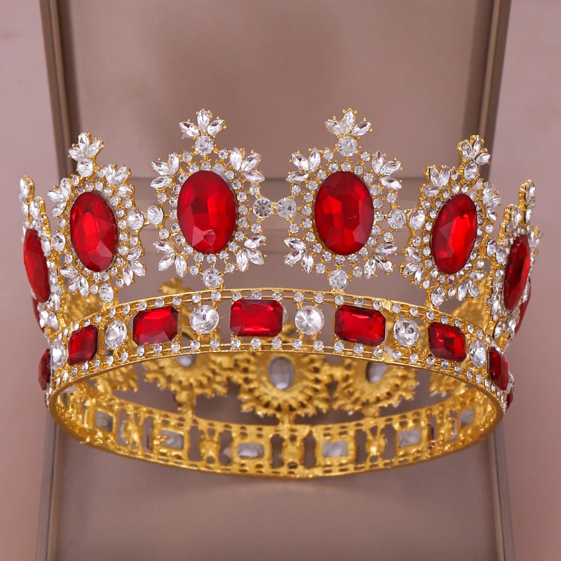 Роскошная хрустальная тиара Корона голова королевы ювелирное изделие круглая корона для невесты Хрустальная тиара аксессуары для волос Свадебные украшения для волос