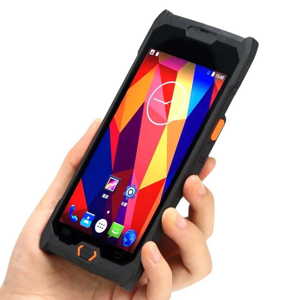  Freeship Android 6.0 Rugged NFC RFID Reader 1D 2D Bar code Scanner All in One 4G Handheld Smartphon