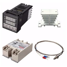 Contrôleur de température numérique PID 220V + max.40A SSR + K, ensemble de contrôleurs PID + dissipateur thermique