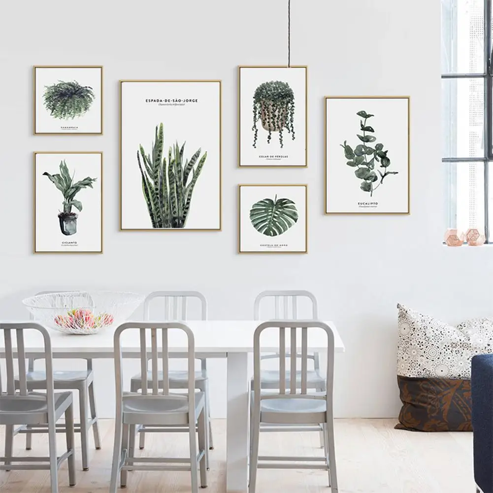 

Adeeing Elegant Green Plant Printing Stylish Picture Home Hotel Decoration Gift (without Frame)