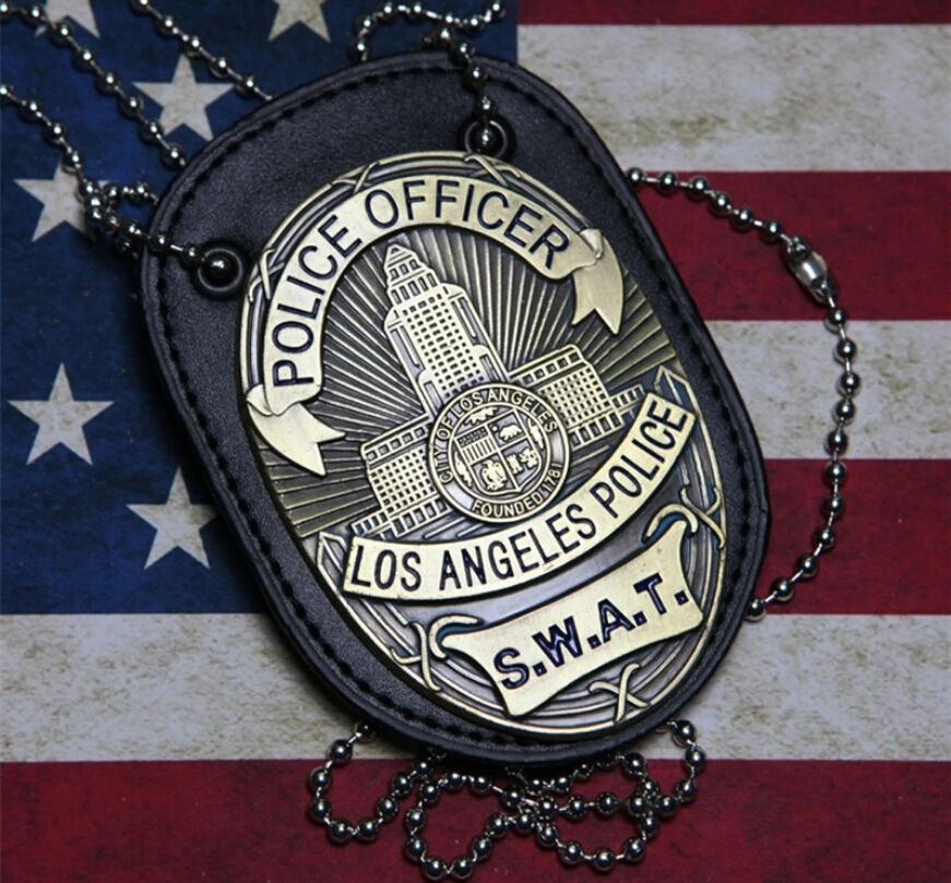

New 1pcs LA Police SWAT Officer Badges Card ID Cards Holder 1:1 Gift Cosplay Collectionn On Sale 2 Types