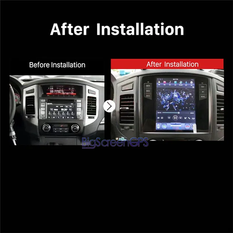 Sale 10.4 Inch Tesla style Android 7.1 Car Radio GPS Navi For Mitsubishi Pajero V97 V93 Shogun Montero 2006+ Unit Stereo Satnav 64GB 2