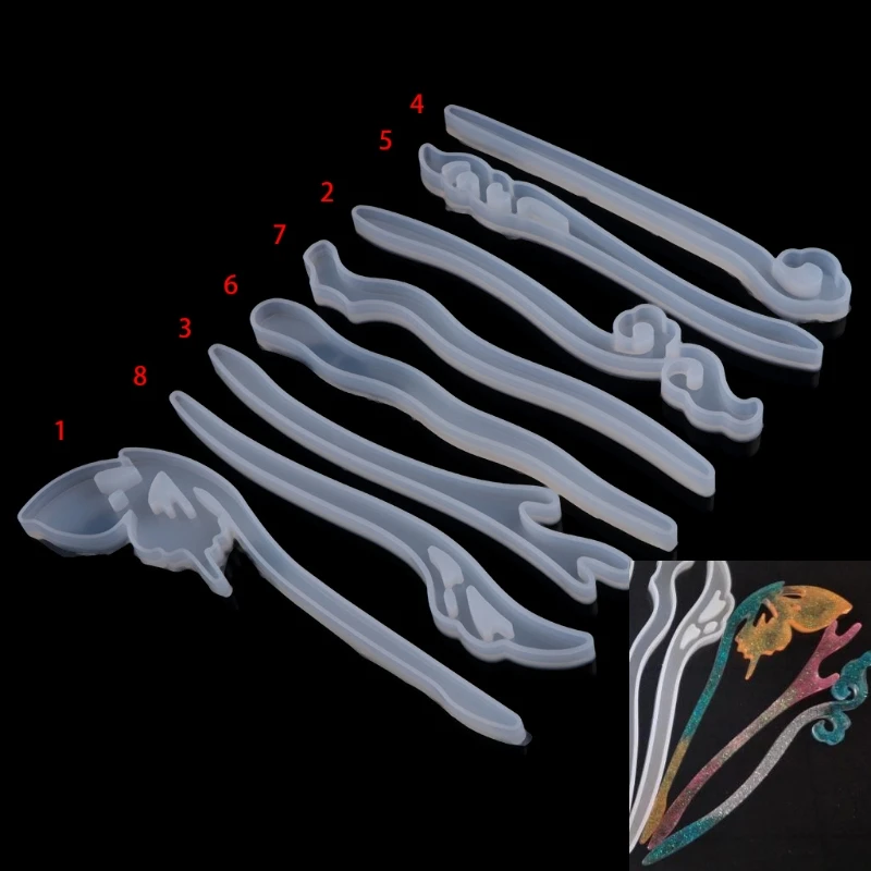 

Drop&Wholesale DIY Silicone Hairpin Mold Making Hair Stick Mould Jewelry Pendant Resin Craft APR28