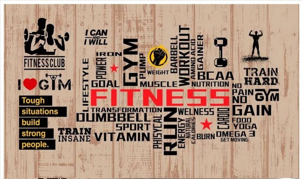 3D wall murals wallpaper custom picture mural Gym wall ...