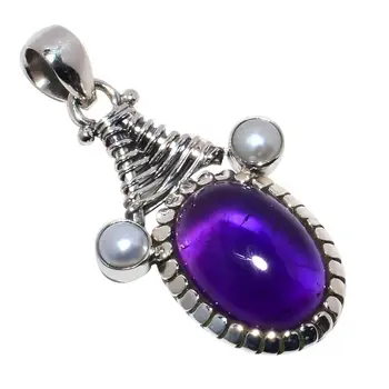 

Nature Amethyst + Pearl Pendant 925 Sterling Silver, 43 mm, MHBAP5570