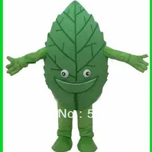 Высокое качество Зелёный чай зеленый лист костюм талисмана для взрослых Размеры с изображением зеленых листьев и мультипликационный персонаж косплей карнавал костюм, SW403