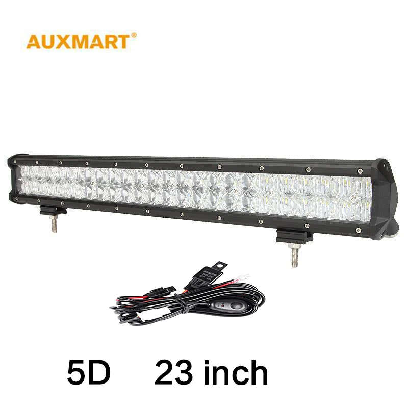 

Auxmart 5D LED Light Bar 23" 240W Spot Flood Combo Beam LED Bar Offroad 4x4 4WD ATV UTV Truck Trailer Camper RZR Van 24V Tractor