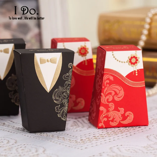 Free Shipping 5 Pairs Bride And Groom Wedding Favor Boxes Candy Box Casamento Favors Gifts | Дом и сад