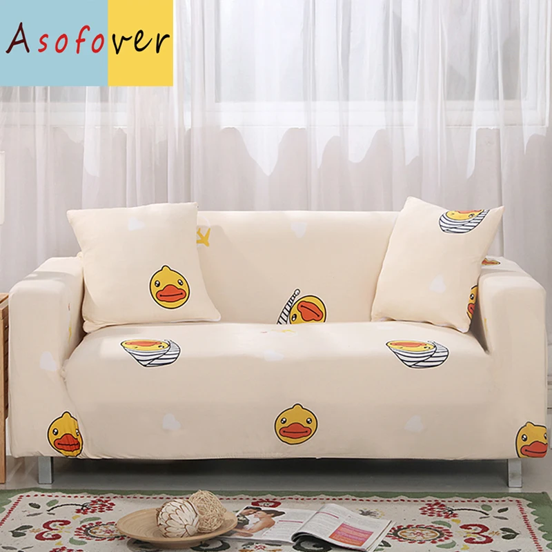 

Yellow Duck Pattern Sofa Cover Elastic Sofa Slipcover Cubre Sofa Stretch Furniture Covers Protector Sofa Covers For Living Room