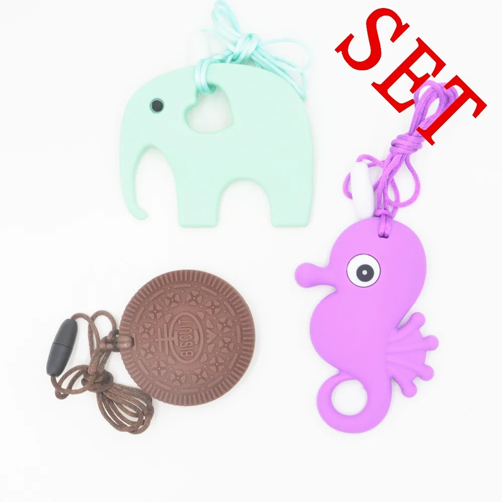 3pcs/set Silicone teethers set funny teether BPA Free Teether toy for