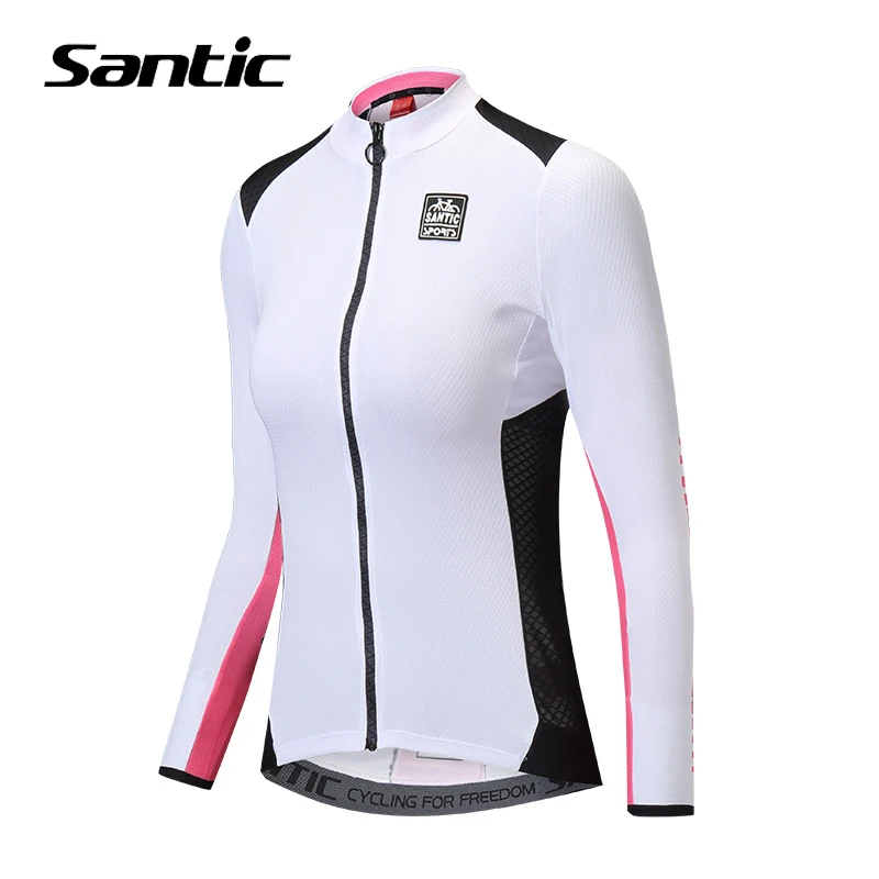 

Santic Long-sleeved Cycling Jerseys Windproof Breathable Zipper Women Bicycle Clothing Sports Outdoor Wearing Bike Accessories