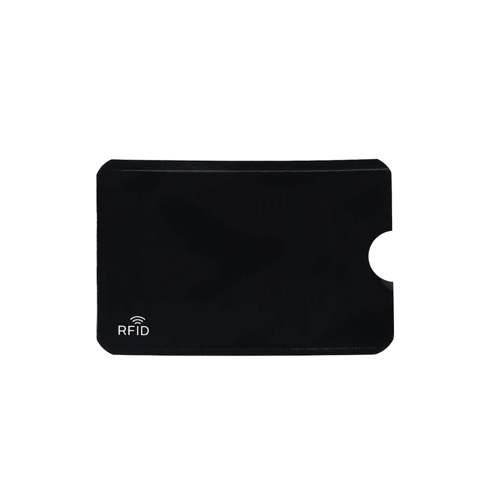 10 шт./лот защита от кражи для RFID кредитный держатель для карт защитный чехол алюминиевый чехол для банковских карт - Цвет: Черный