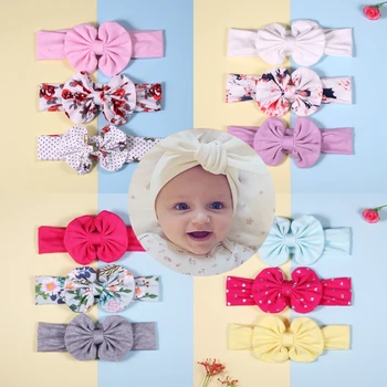 

3pcs/set High Quality Handmade Cotton bow-knot Flower Hair Accessories Girls Headband Hair Band Hair Bows Hair Ties