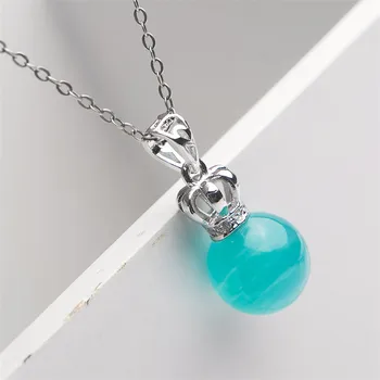 

12mm Genuine Green Natural Amazonite Pendant Round Bead Necklace Suspension Crystal Natural Stone Pendant