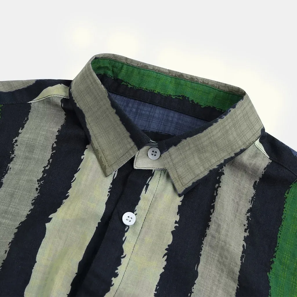 Новая стильная популярная мужская Свободная многоцветная полоса комод грудь летняя футболка с карманом круглая оторочка рубашки Neu anziehen Herrenbekleidung