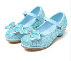 Для девочек летние сандалии принцессы летнее платье принцессы обувь для детей Детские свадебные туфли блестящие сандалии детей розовый