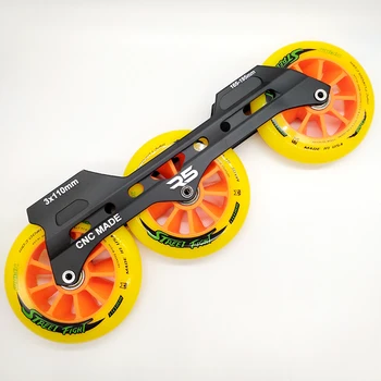 

free shipping speed skates frame 3 x 110 mm with wheels abec-7 bearing