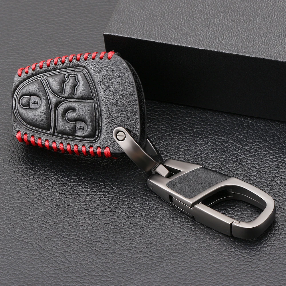 3 buttons Leather Car Key Cover Case For mercedes benz A CLASS W169 B C