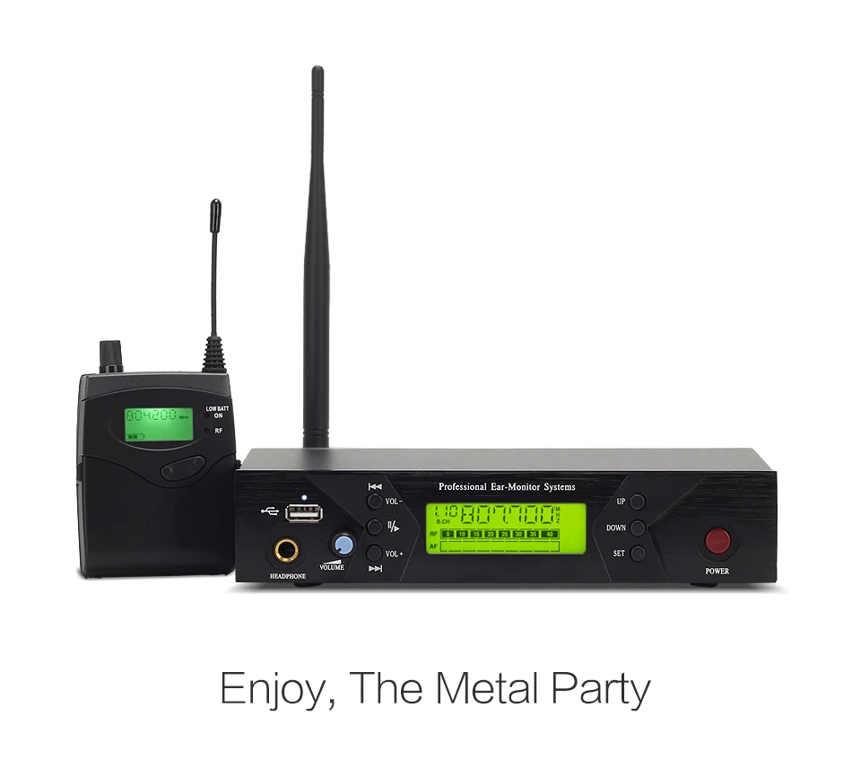Wireless Recording  studio Monitor System In Ear UHF Wireless Headset Transmitter Receiver stage Monitor 