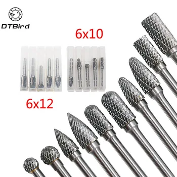 

5pcs/set Assorted 12mm Head Tungsten Carbide Rotary Point Burr Die Grinder Bit 6mm Shank Milling Cutter Abrasive Tools