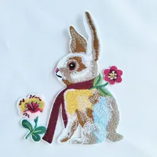 Милый кролик патч пользовательские вышитые рокер железа на пришить патч куртка байкер патч для ткани жилетка Hat сумка