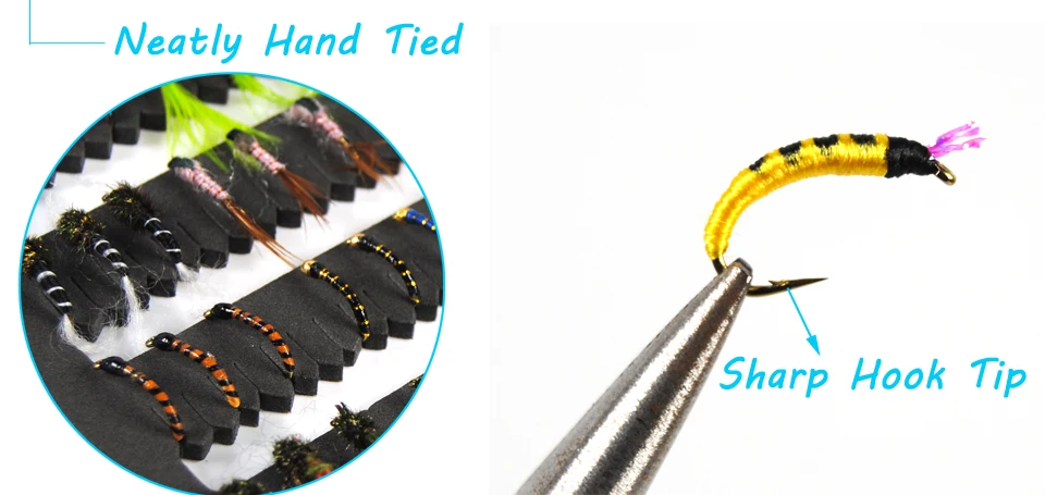 Conjunto para Truta Iscas de Pesca Bimoo Nymph Scud Midge Mosca Pesca Moscas Caixa Fina Badejo Iscas Equipamento 76 Pçs 4 High Quality Esporte e Lazer