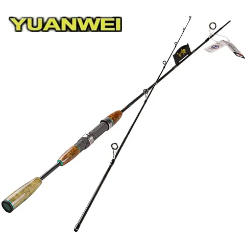 Alça de Carbono Vara de Pesca Equipamento de Pesca l de Madeira Yuanwei ul – Spinning Pesca Rod 2sec Hastes Isca Vara Olta 1.8 m 1.98 2.1