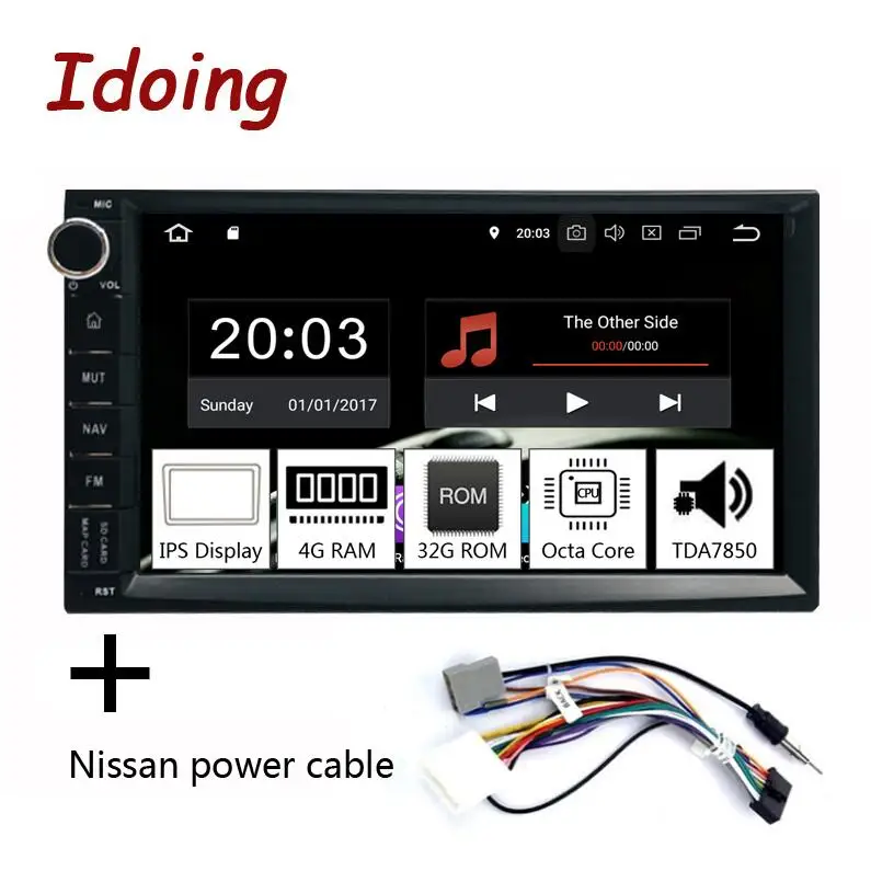 Idoing " PX5 4 Гб ОЗУ 32 Гб ПЗУ 8 ядерный Универсальный 2Din автомобиль Android 8,0 радио плеер ips экран gps навигация Мультимедиа Bluetooth - Цвет: Nissan Power Cable