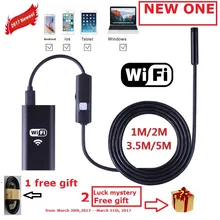 Zjuxin WiFi Endoscope 8mm Lens 1M 2M 3.5M 5M cable iphone endoscope camera IOS android with 6 led mini wifi endoscope