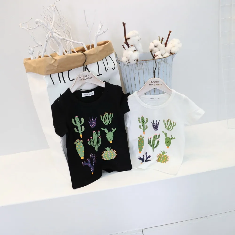 New Summer 2017 Baby T Shirts for girls Cotton Short Sleeve Cactus cartoon Print child Tees Kids cute Tops boys T-shirt (2)
