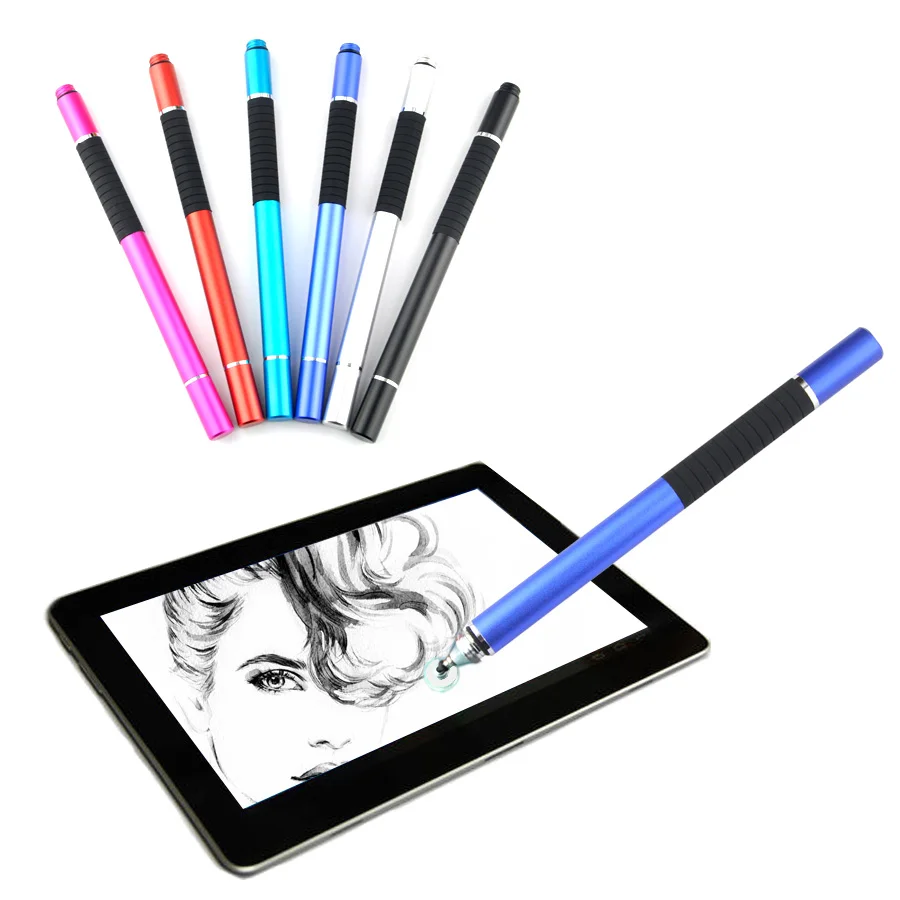 2pcs 2 in 1 New Fine Point Round Thin Tip disc Capacitive Tablet Stylus