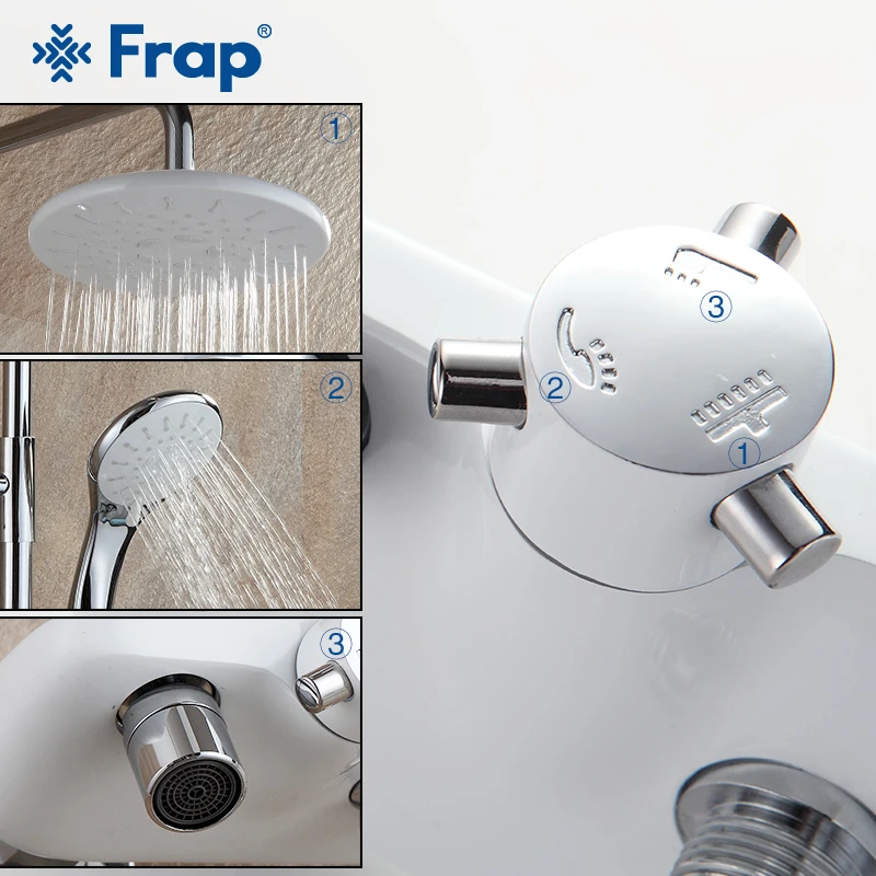 Смеситель для душа FRAP санитарный комплект ванной комнаты дождевая насадка кран