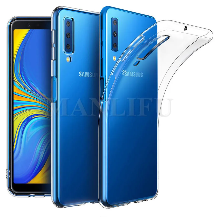 Чехол MANLIFU для Samsung Galaxy A7 2018 ультратонкий прозрачный силиконовый чехол из ТПУ