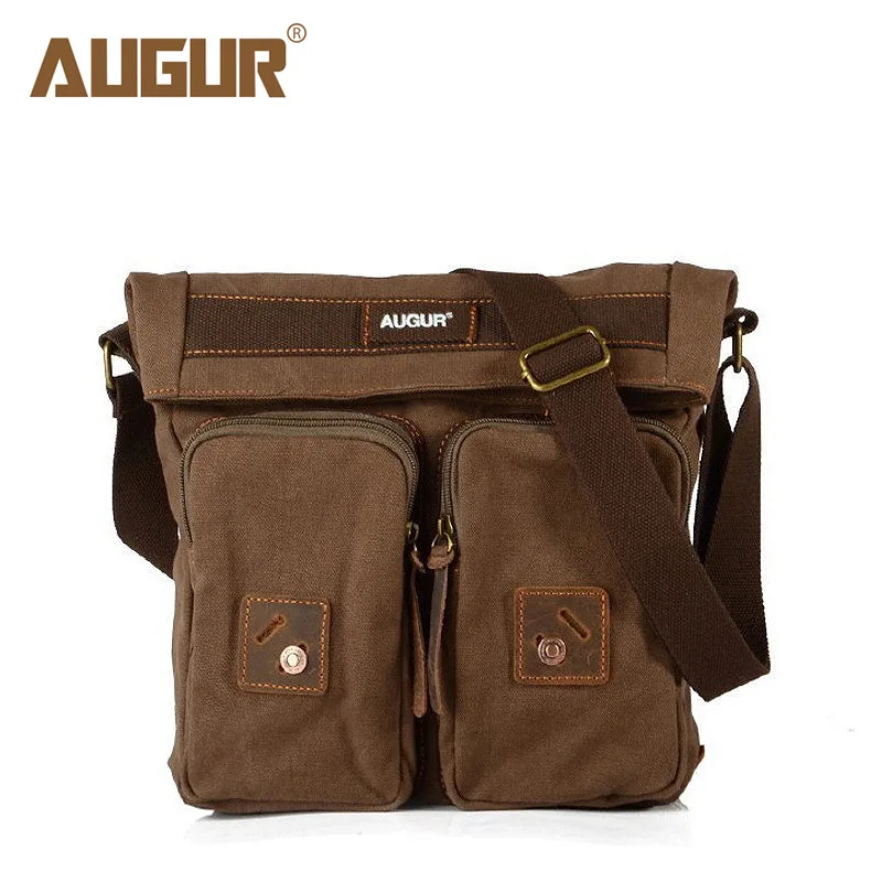 

AUGUR new crossbody bag men shoulder mobile phone bags male Multifunctional Canvas outdoor vintage weekend handbags high quality