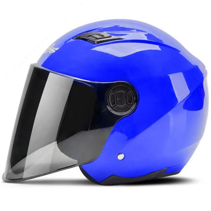 Moto rcycle шлем 3/4 открытый шлем для скутера capacete moto rbike шлем модульный откидной шлем casco moto с объективом светодиодный свет - Цвет: Blue