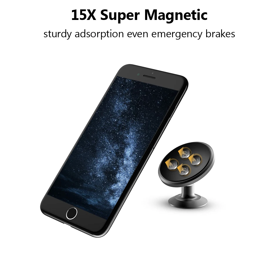 YKZ Car Phone Holder Dashboard Magnetic 360 Degree Universal Air Vent Mount Phone Stand Holder for iPhone Samsung Xiaomi   (5)
