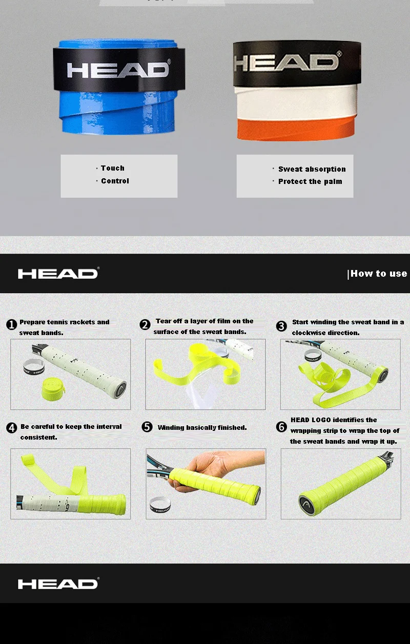 10 шт. PRO Head Tennis Grip Overgrip Теннисная ракетка PU Overgrip впитывающая пот лента Raqueta Tenis Grip противоскользящая Tenis лента для ракетки