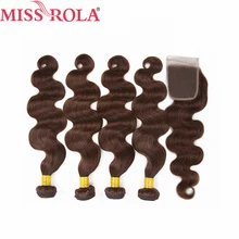 Miss Rola Hair Pre colored Ombre Mongolian Body Wave Non Remy 4 100 Human Hair Weave