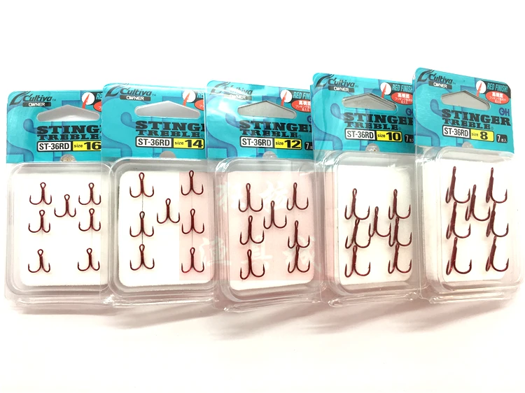 Isca de Pesca Gancho de Pesca do Barco do Mar Japão Importou Proprietário Peche Três Âncora Gancho Treble Farpado Vermelho Carpa Isca Tackles St-36rd 7 Esporte e Lazer