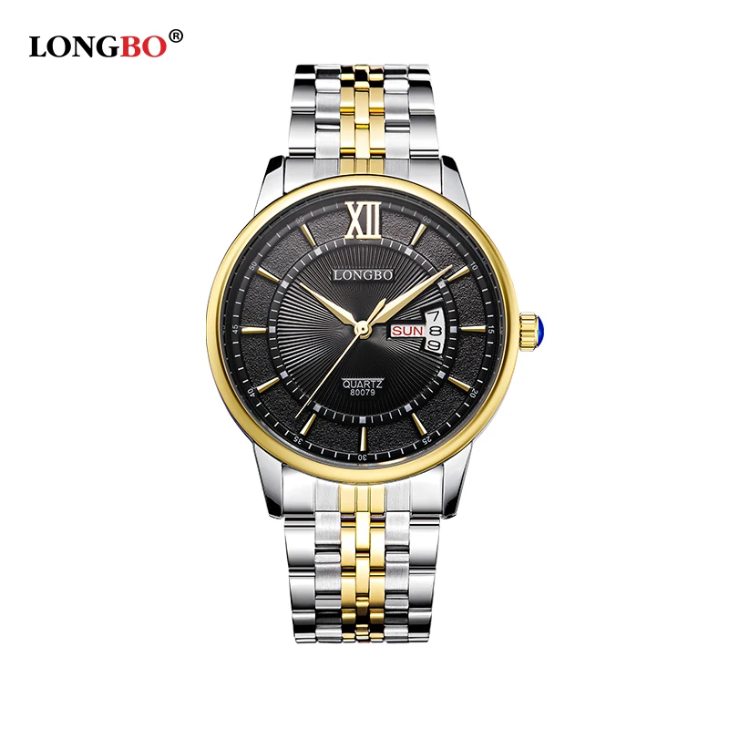

Longbo 2019 Mens Watches Top Brand Luxury Men Wrist Watches Stainless Steel Bands Calendar Quartz Male Clock Relojes Hombre