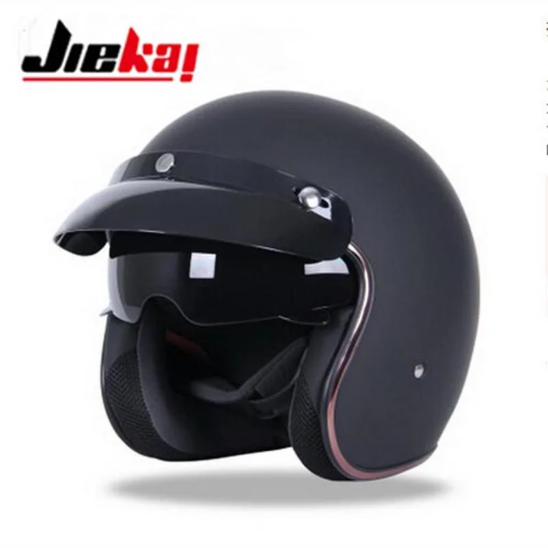 Винтажный мотоциклетный шлем DOT JIEKAI JK510 3/4 мотоциклетные шлемы с открытым лицом