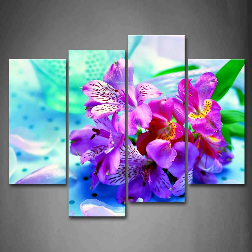 

Framed Wall Art Pictures Pink Flower Canvas Print Flower Modern Posters With Wooden Frames For Living Room Office Decor