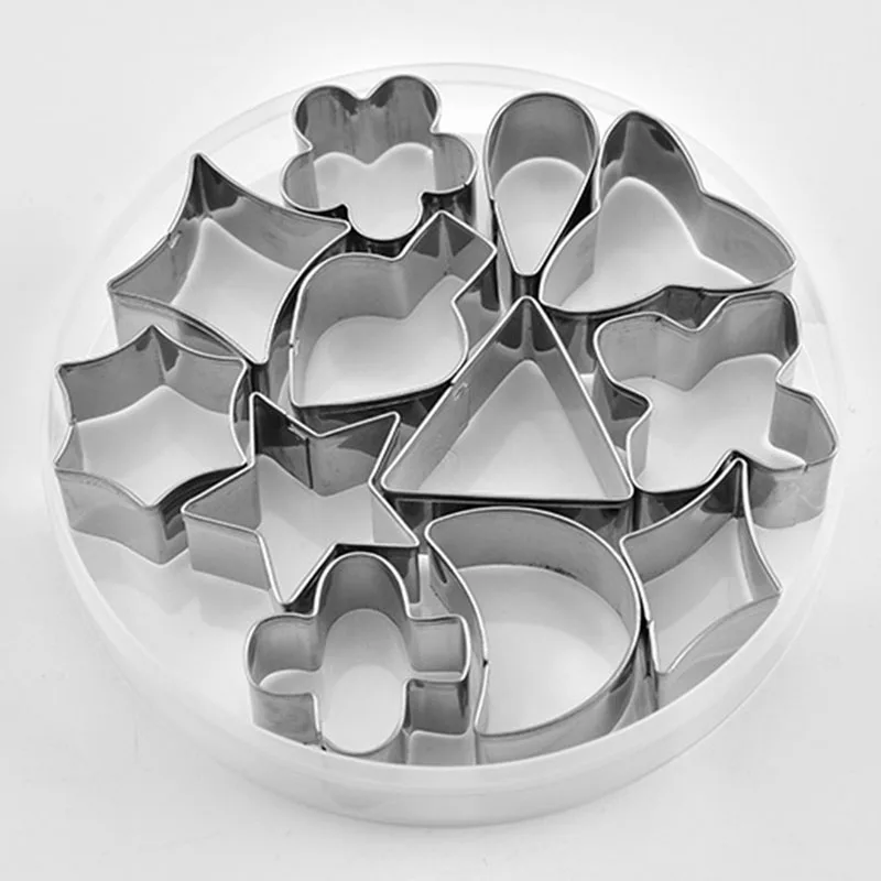 

12 Piece Set Stainless Steel DIY Biscuit Mold For Cookie Cake Mold Baking Tool Kitchen Supplies