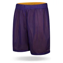 New Double Side Mesh Sport Shorts Polyester Trunks Basketball Shorts Elastic Waist Running Shorts Quick Dry Breathable