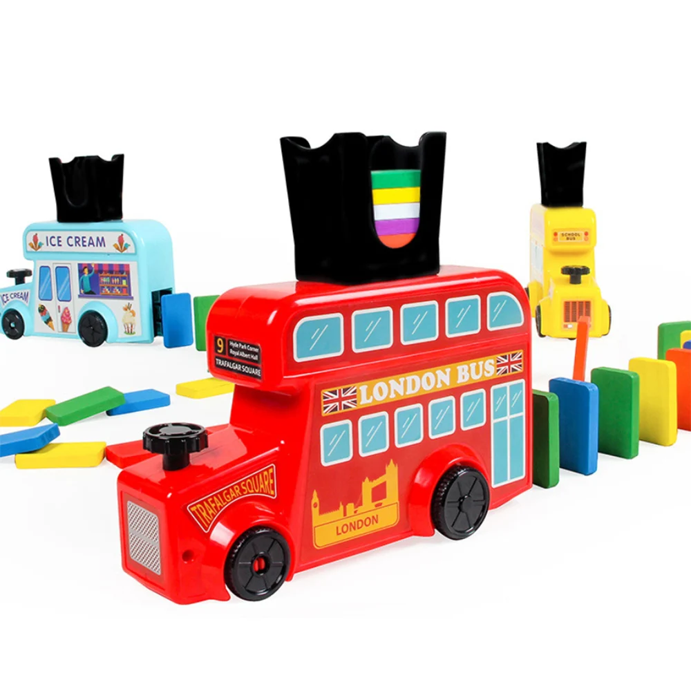 

Baby Educational Toys Domino Train Domino Blocks Set Building and Stacking Toy Blocks for building Block Box Gift