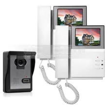 DIYSECUR 800 x 480 HD 4.3inch Video Intercom Video Door Phone Doorbell 1 Camera 2 Monitors for Home / Office Security System